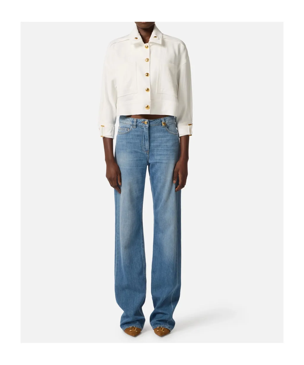 Elisabetta Franchi Gabardine Pea Coat