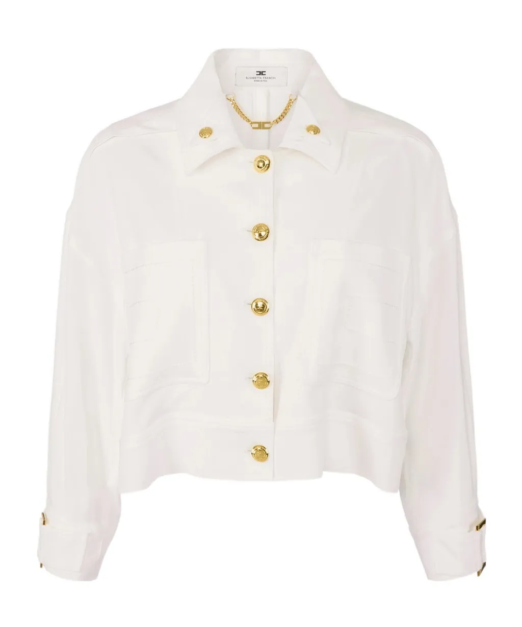 Elisabetta Franchi Gabardine Pea Coat