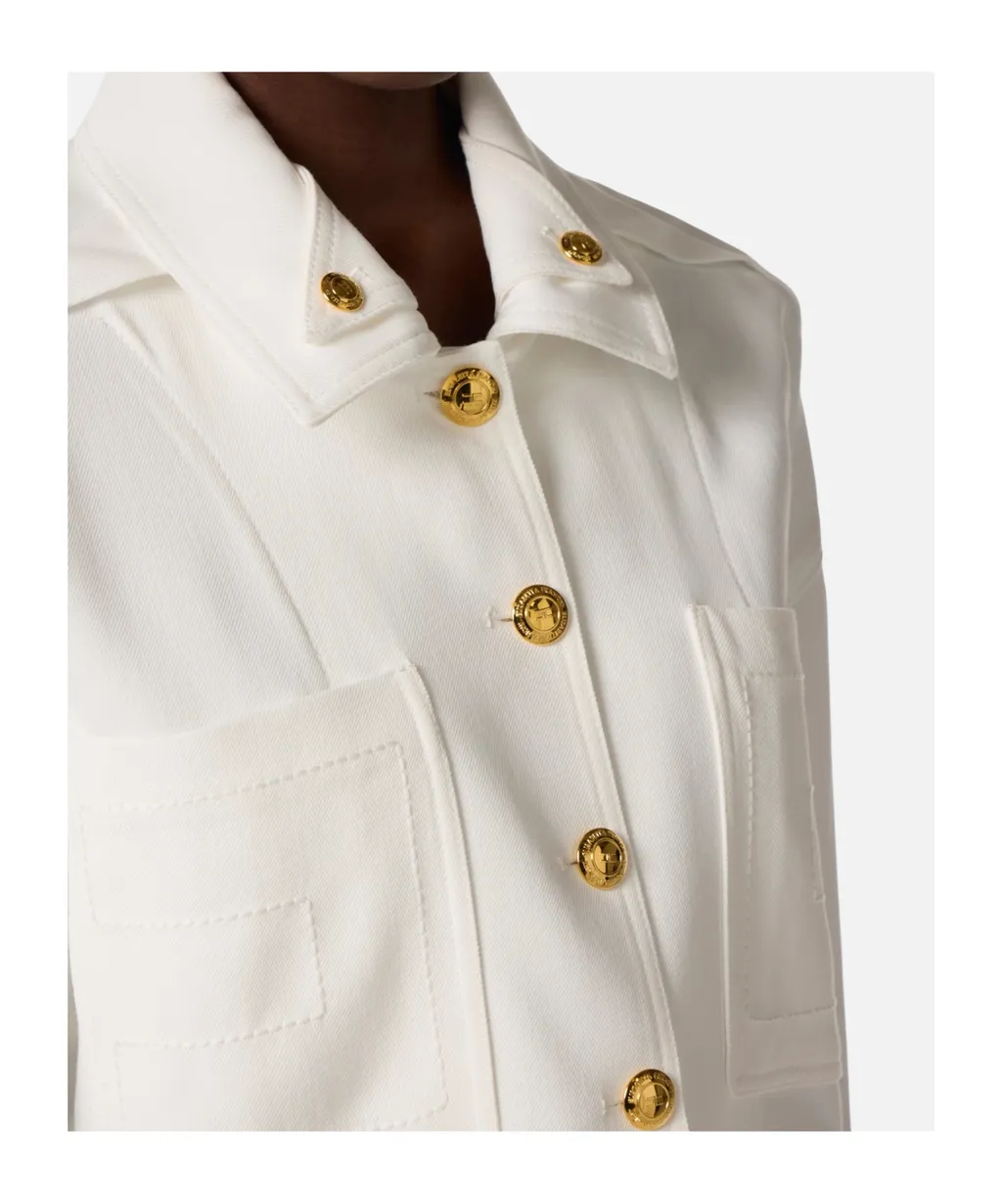 Elisabetta Franchi Gabardine Pea Coat