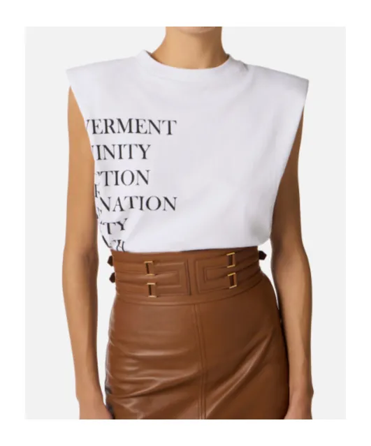 Elisabetta Franchi Lettering Print Jersey T-Shirt