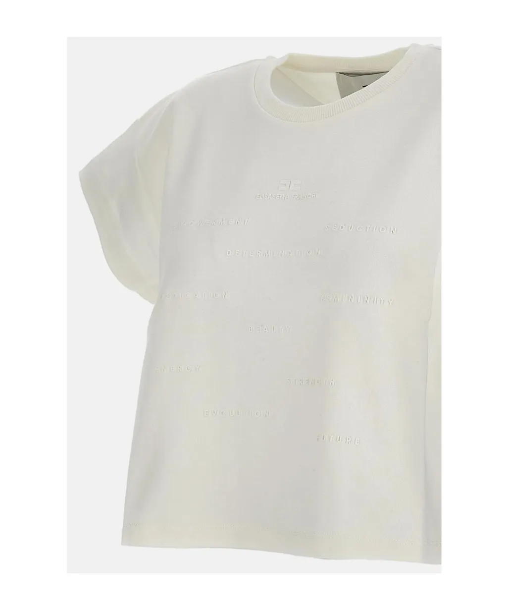 Elisabetta Franchi Logo Lettering Crewneck T-Shirt