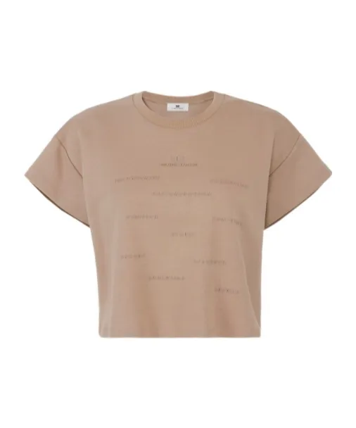 Elisabetta Franchi Logo Lettering Crewneck T-Shirt