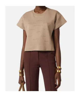 Elisabetta Franchi Logo Lettering Crewneck T-Shirt