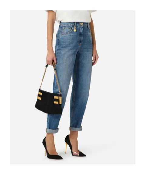 Elisabetta Franchi Embellished Padlock Balloon Jeans