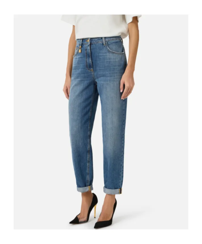 Elisabetta Franchi Embellished Padlock Balloon Jeans