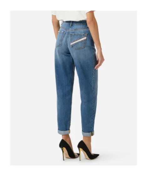 Elisabetta Franchi Embellished Padlock Balloon Jeans