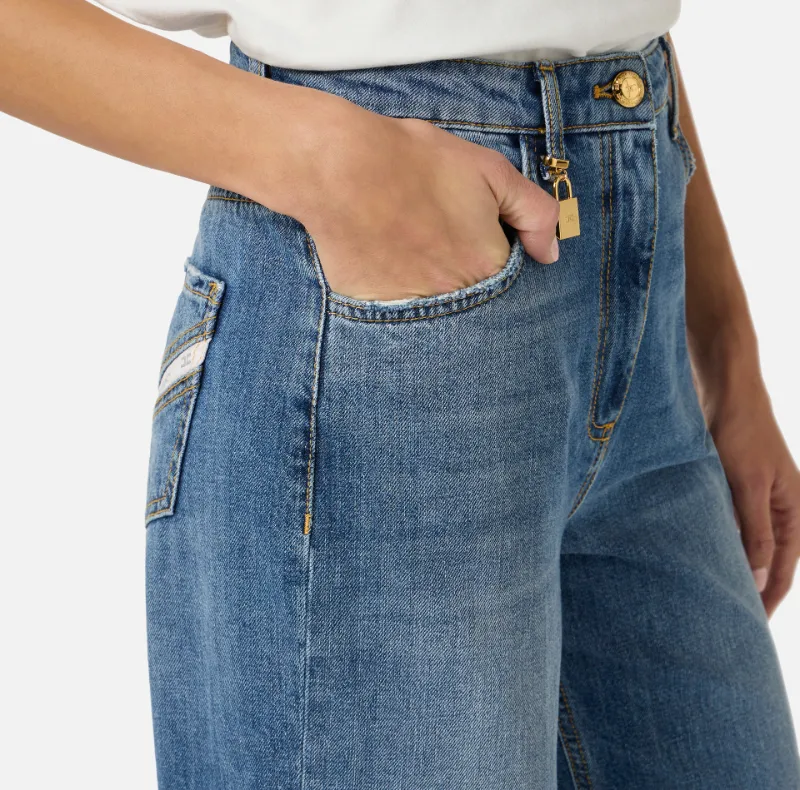 Elisabetta Franchi Embellished Padlock Balloon Jeans