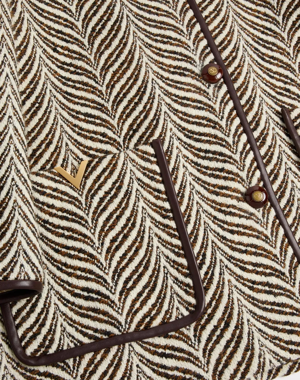 Wool Cloth Caban In Fauve Eclat Animal Print