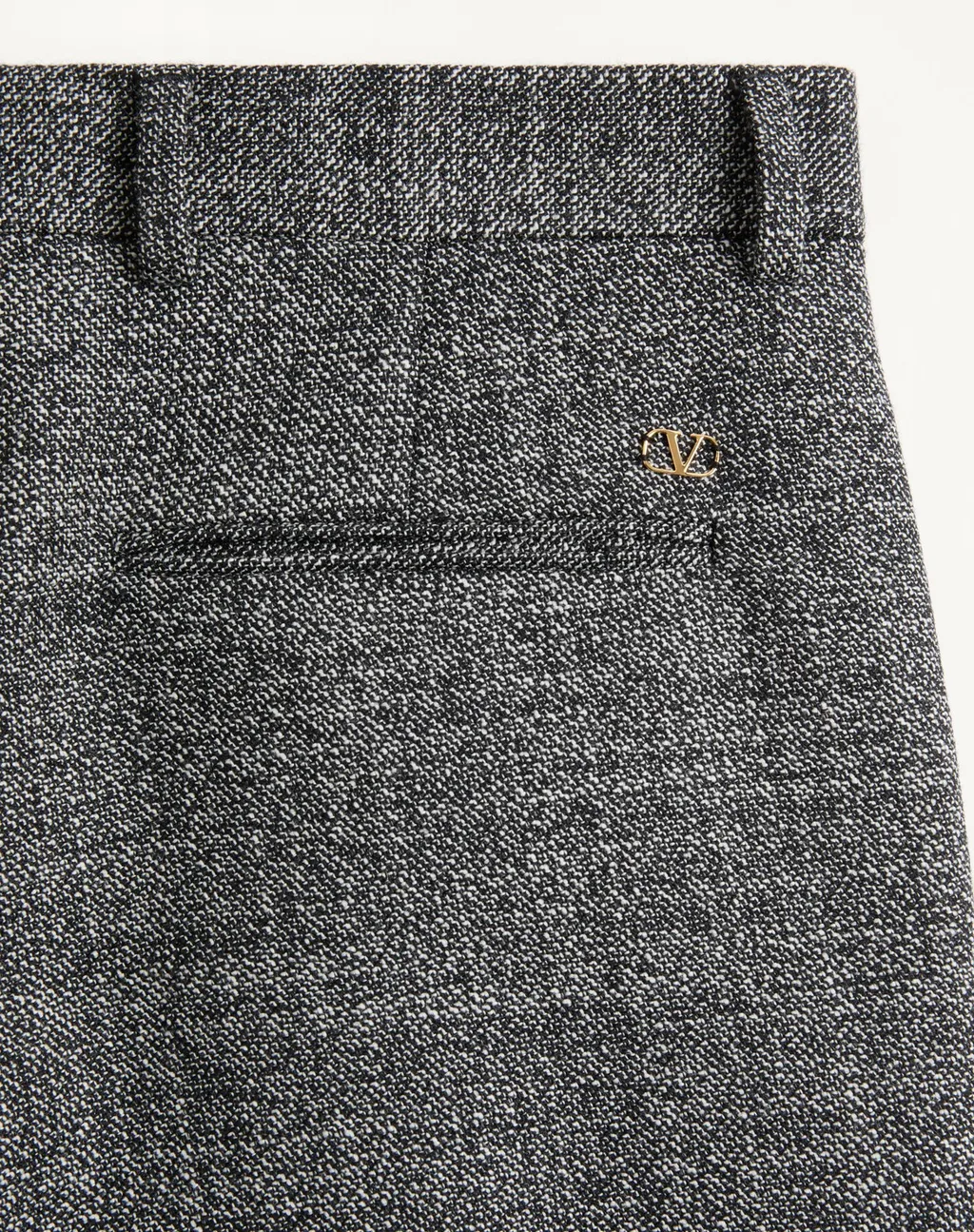 Valentino Mouliné Wool Trousers With Turn-Ups
