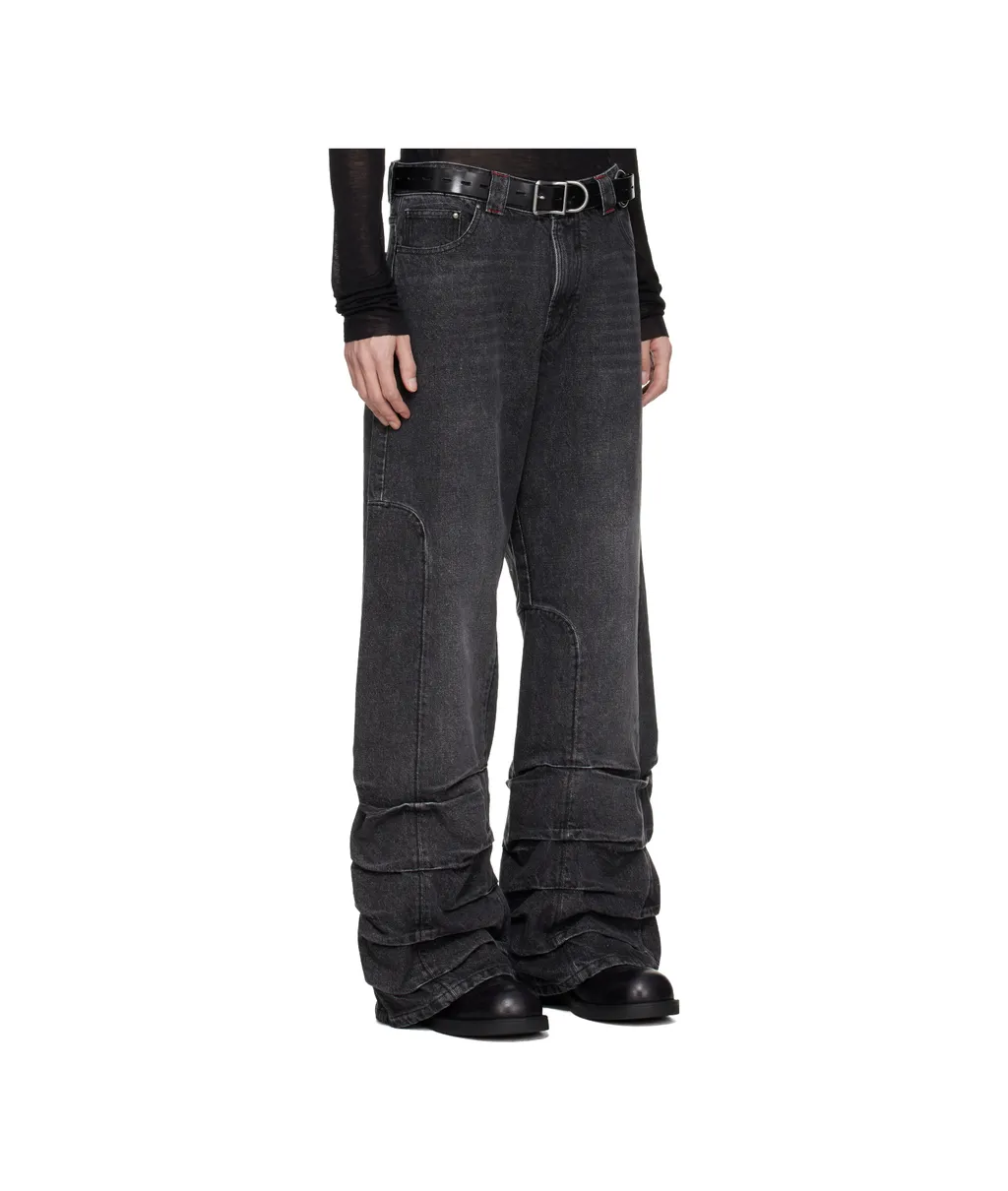 Smoke-Detailed Wide-Leg Jeans