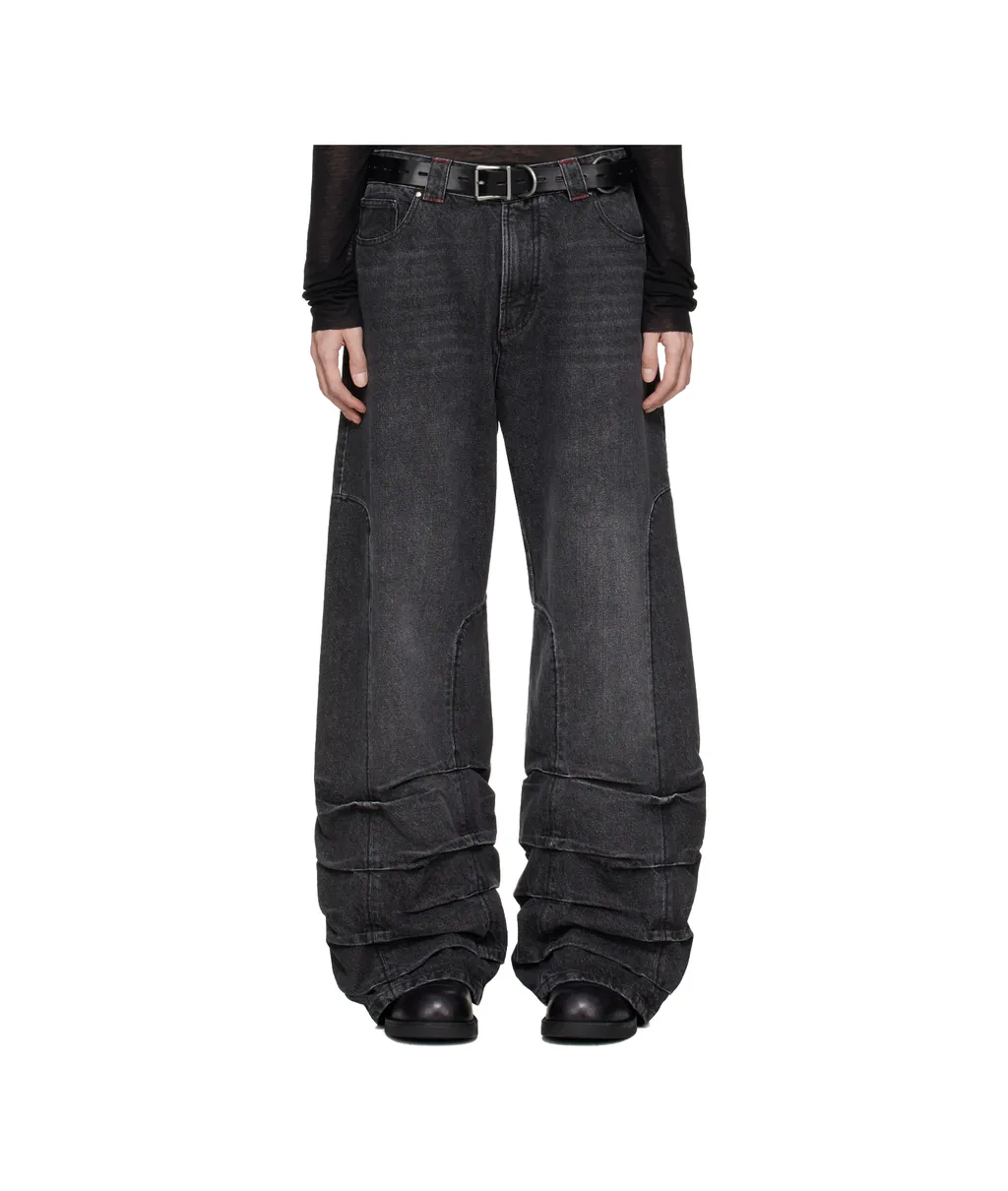Smoke-Detailed Wide-Leg Jeans