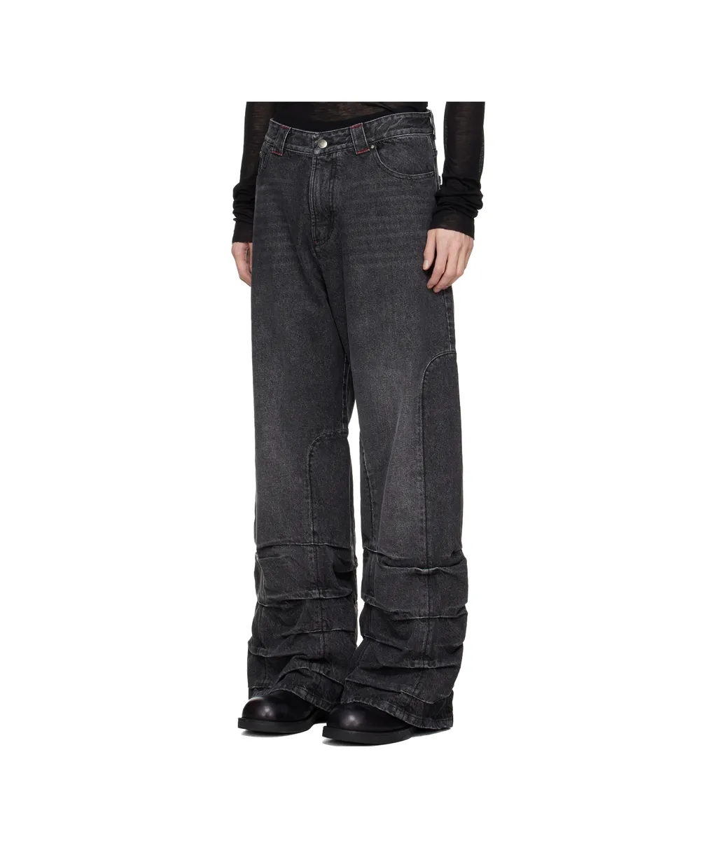 Smoke-Detailed Wide-Leg Jeans