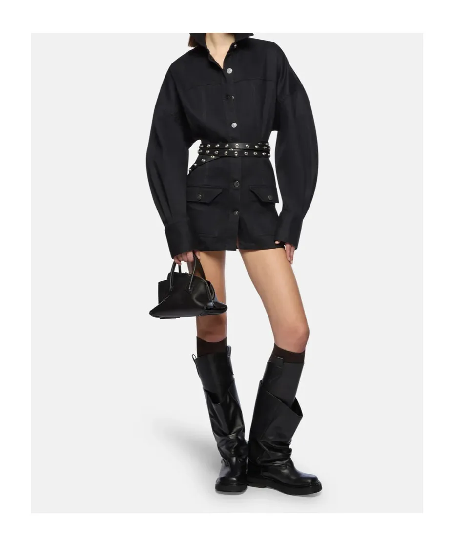 The Attico Button-Up Denim Mini Dress
