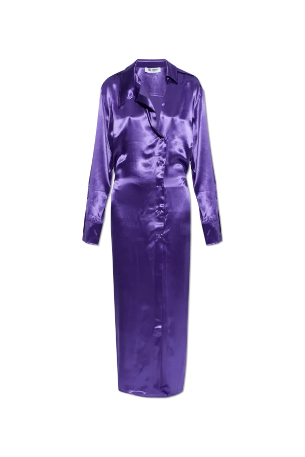 The Attico Satin Buttoned Shirt Dress