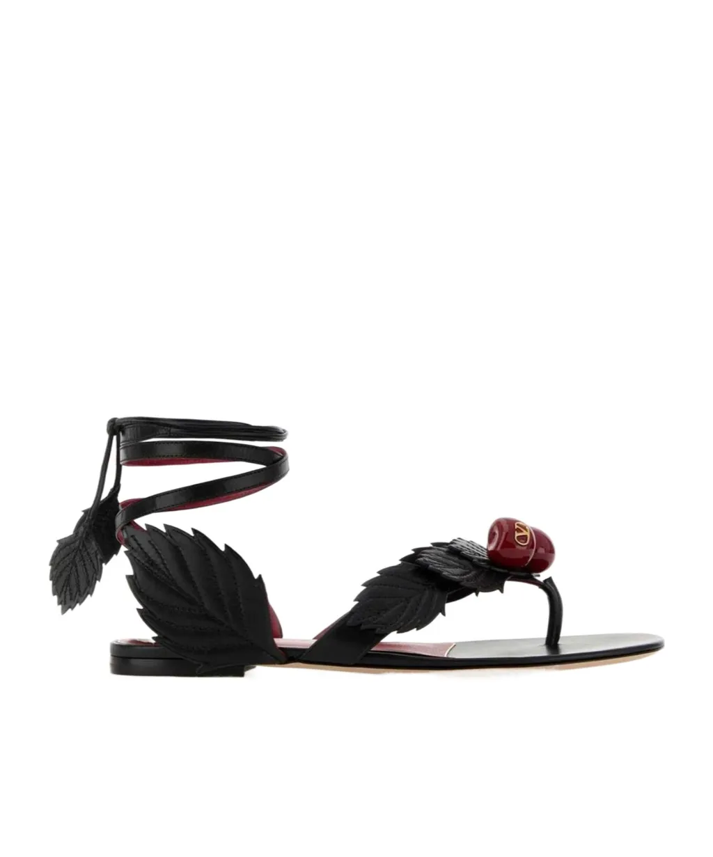 Valentino	Vlogo Signature Leaf Patterned Sandals