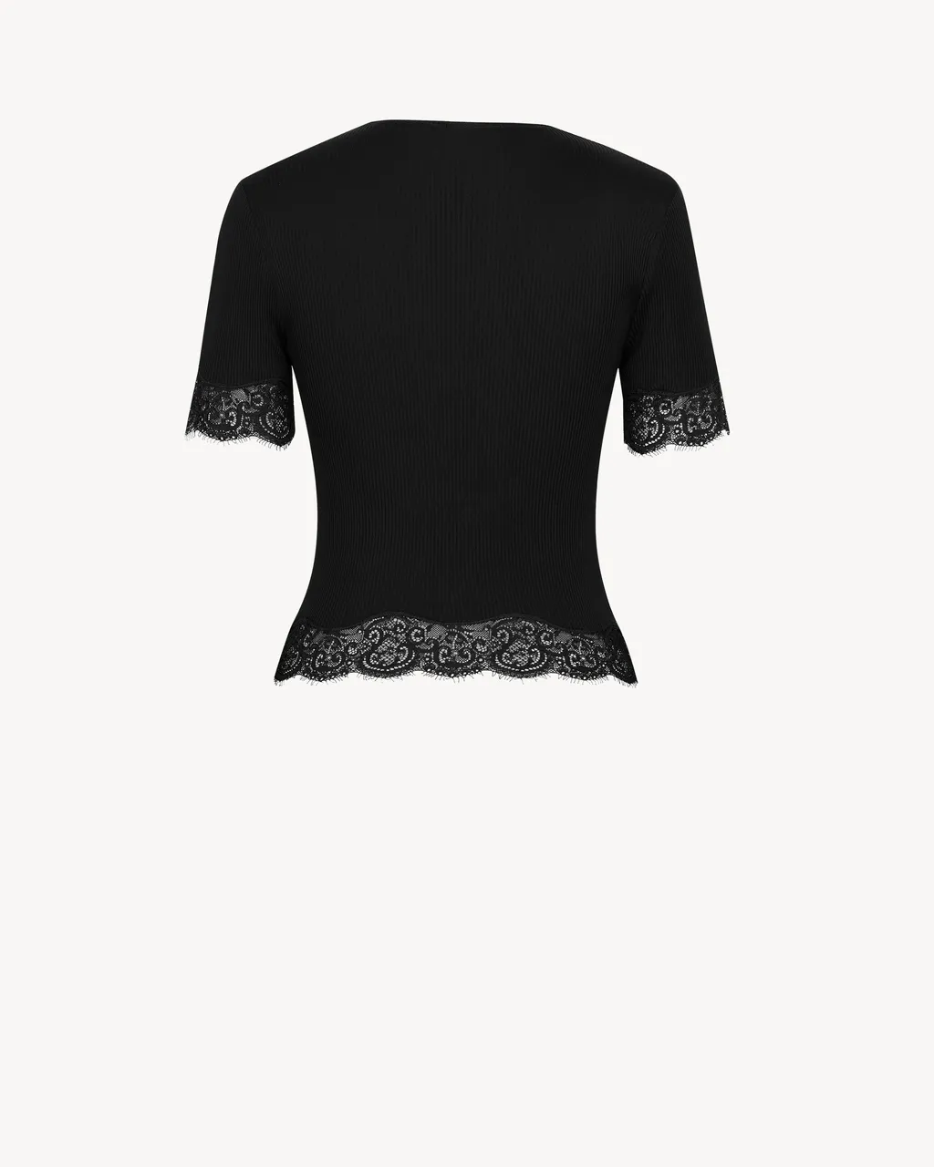 Laced T-Shirt In Ribbed Silk Jersey