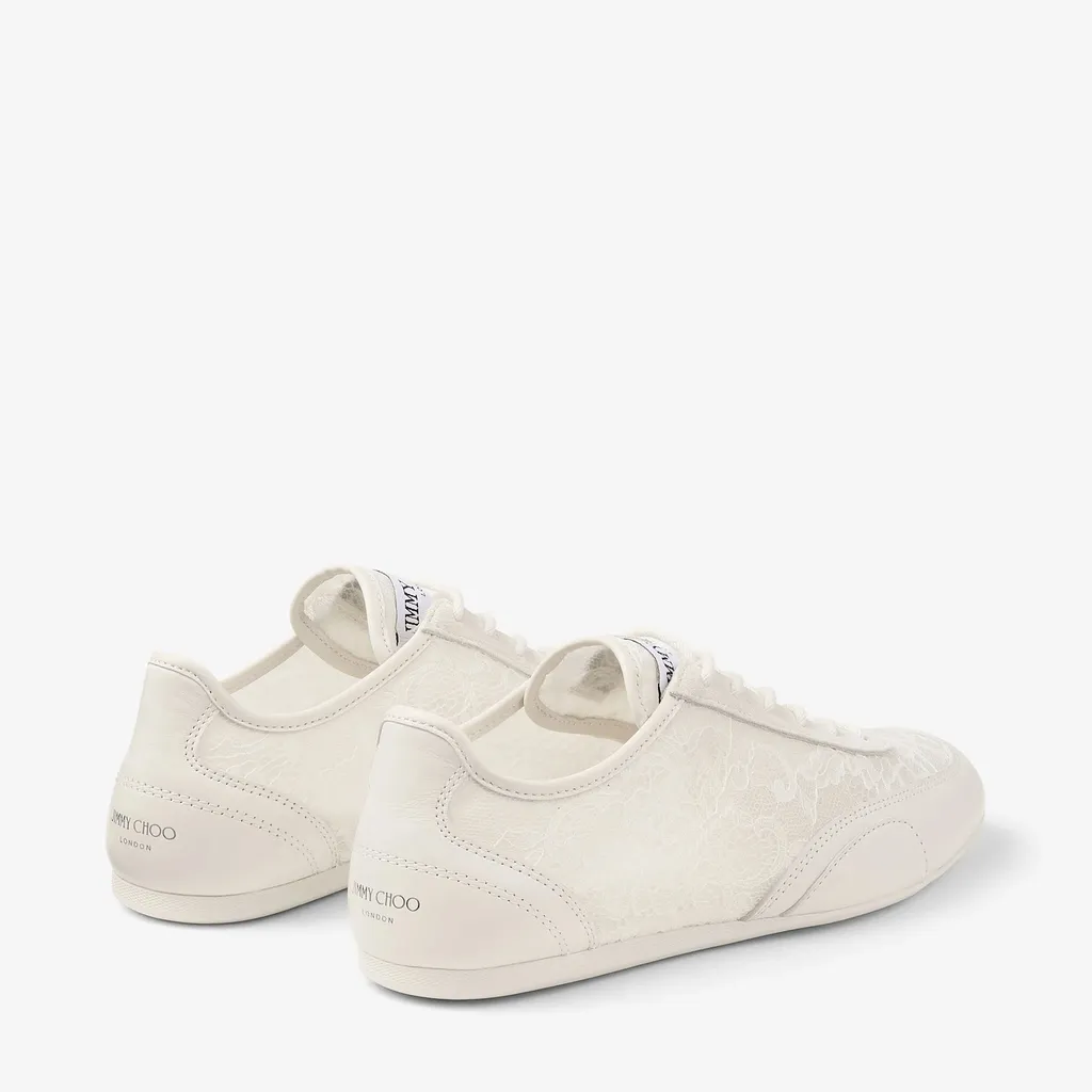 Latte Leather Mix And Jimmy Choo Lace Low Top Trainers