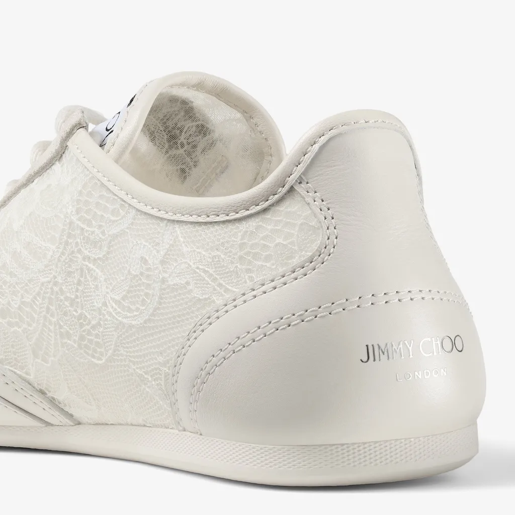 Latte Leather Mix And Jimmy Choo Lace Low Top Trainers