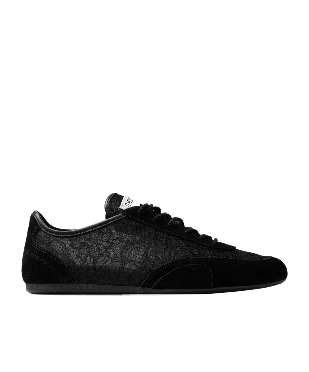 Black Leather Mix And Jimmy Choo Lace Low Top Trainers