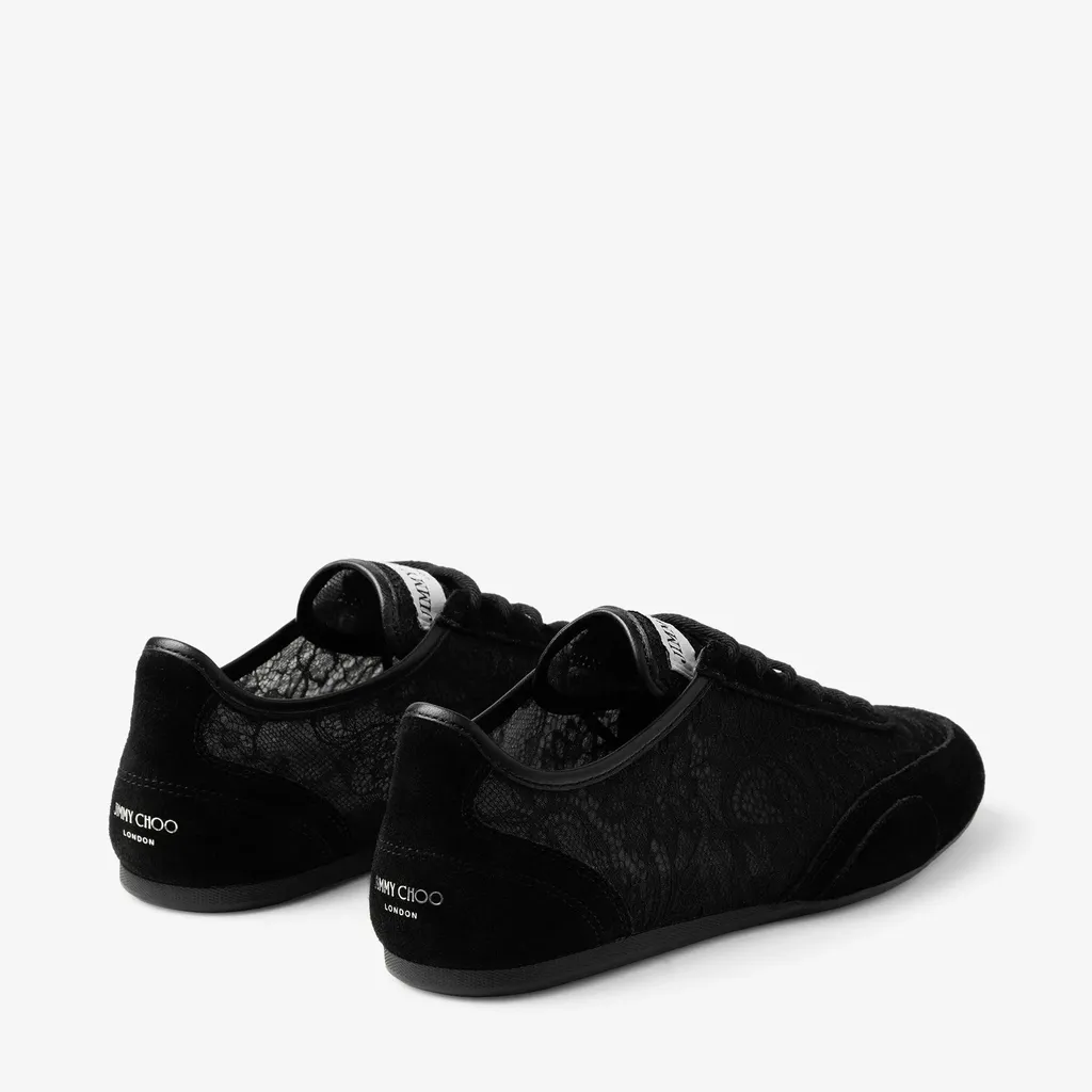 Black Leather Mix And Jimmy Choo Lace Low Top Trainers
