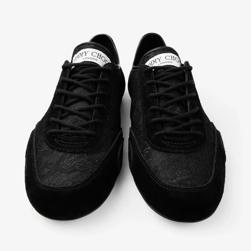 Black Leather Mix And Jimmy Choo Lace Low Top Trainers