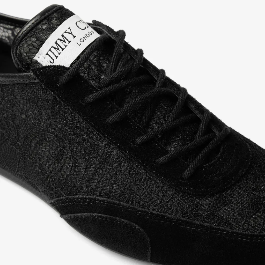 Black Leather Mix And Jimmy Choo Lace Low Top Trainers