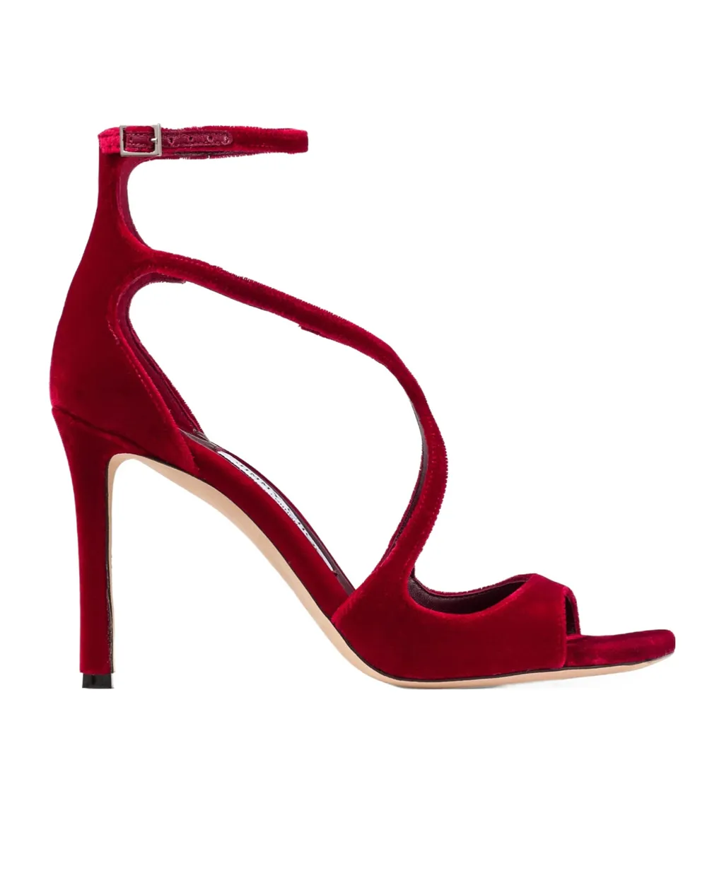 Ruby Red Velvet Sandals