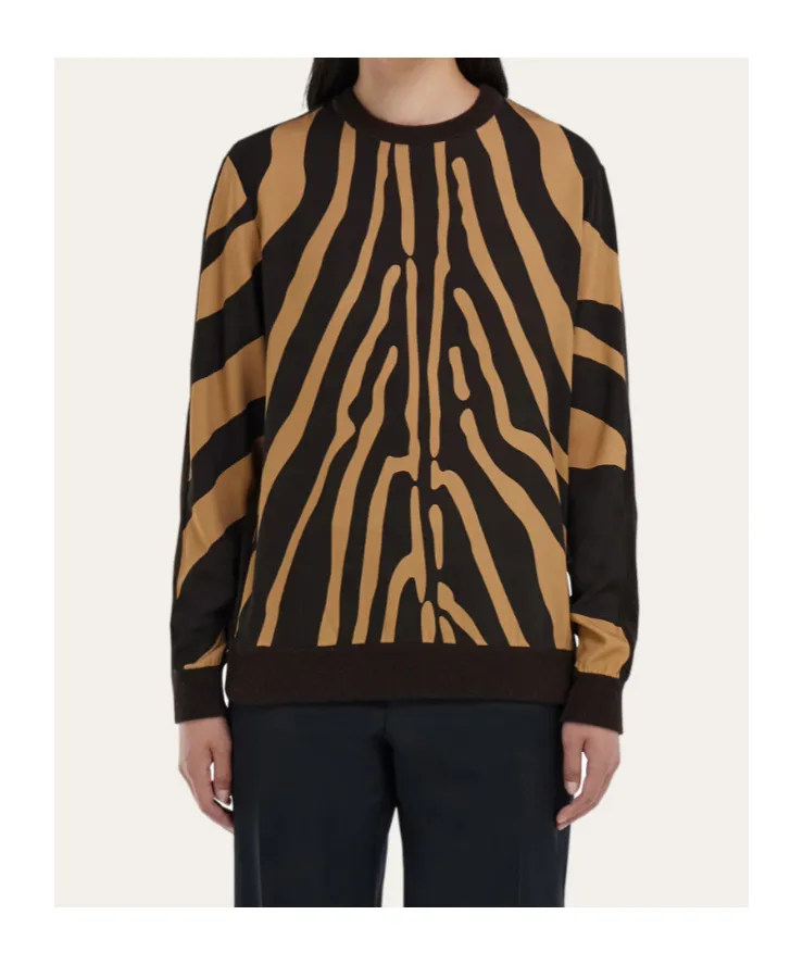 Wool And Cashmere Blend Sweater With Silk Panels