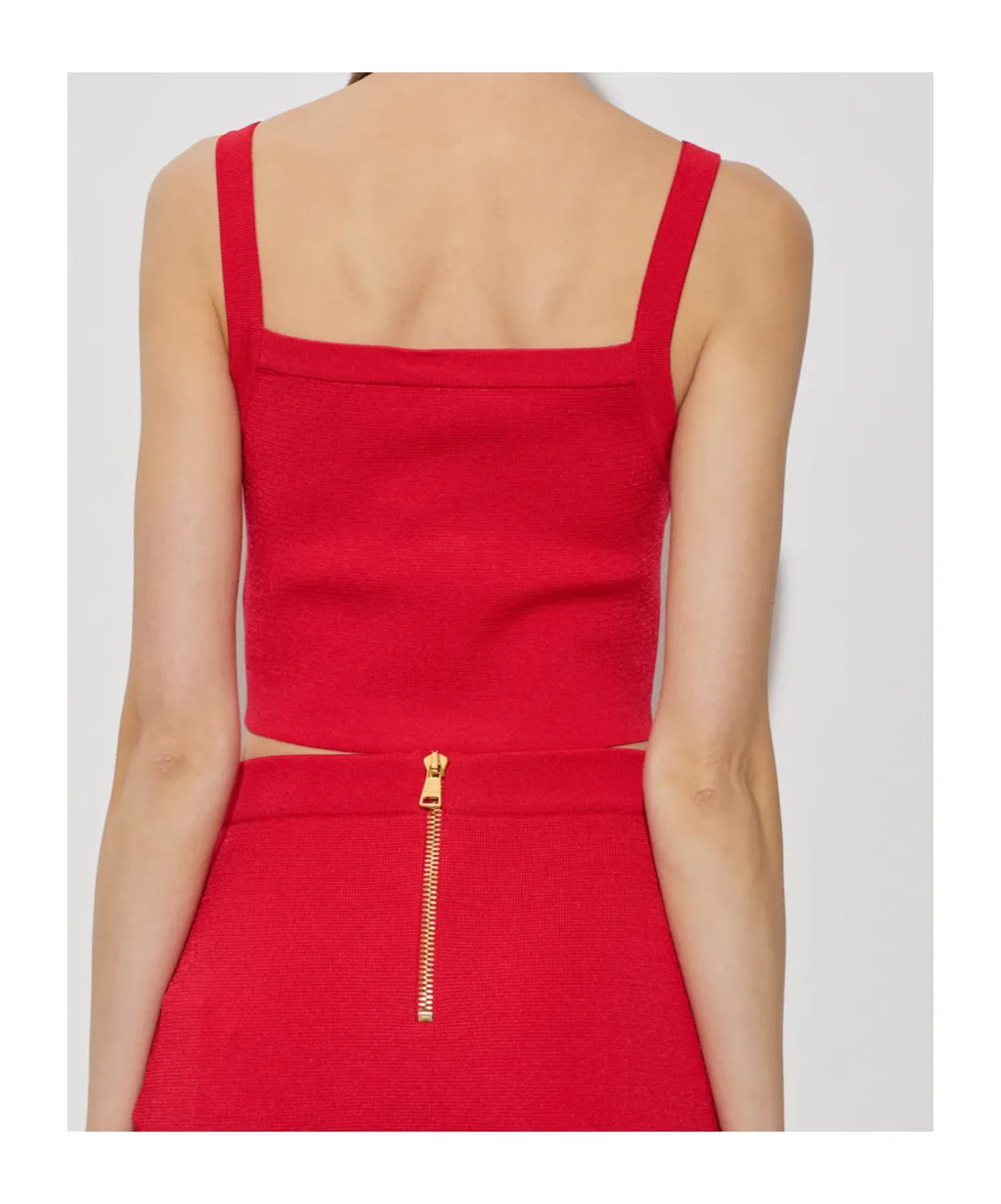 Balmain Buttons Knit Bralette Top