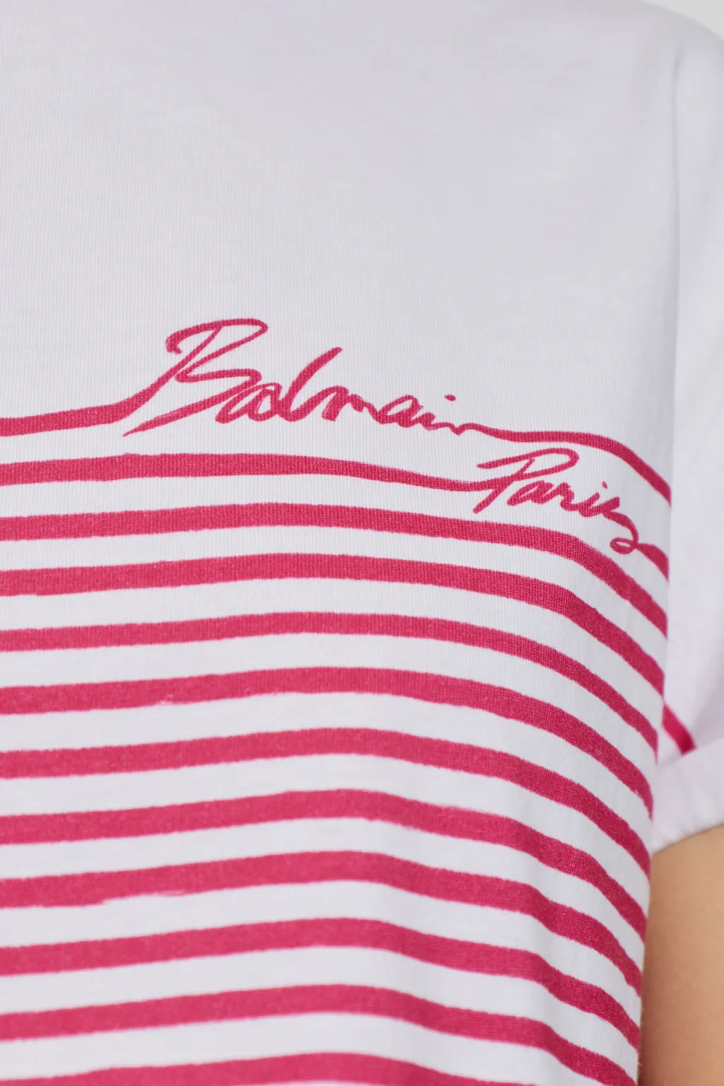 Balmain Mariniere Cropped T-Shirt