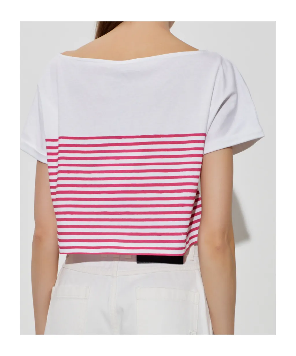 Balmain Mariniere Cropped T-Shirt