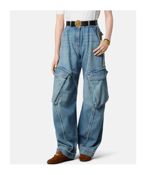 Versace Logo-Rise Cargo Jeans