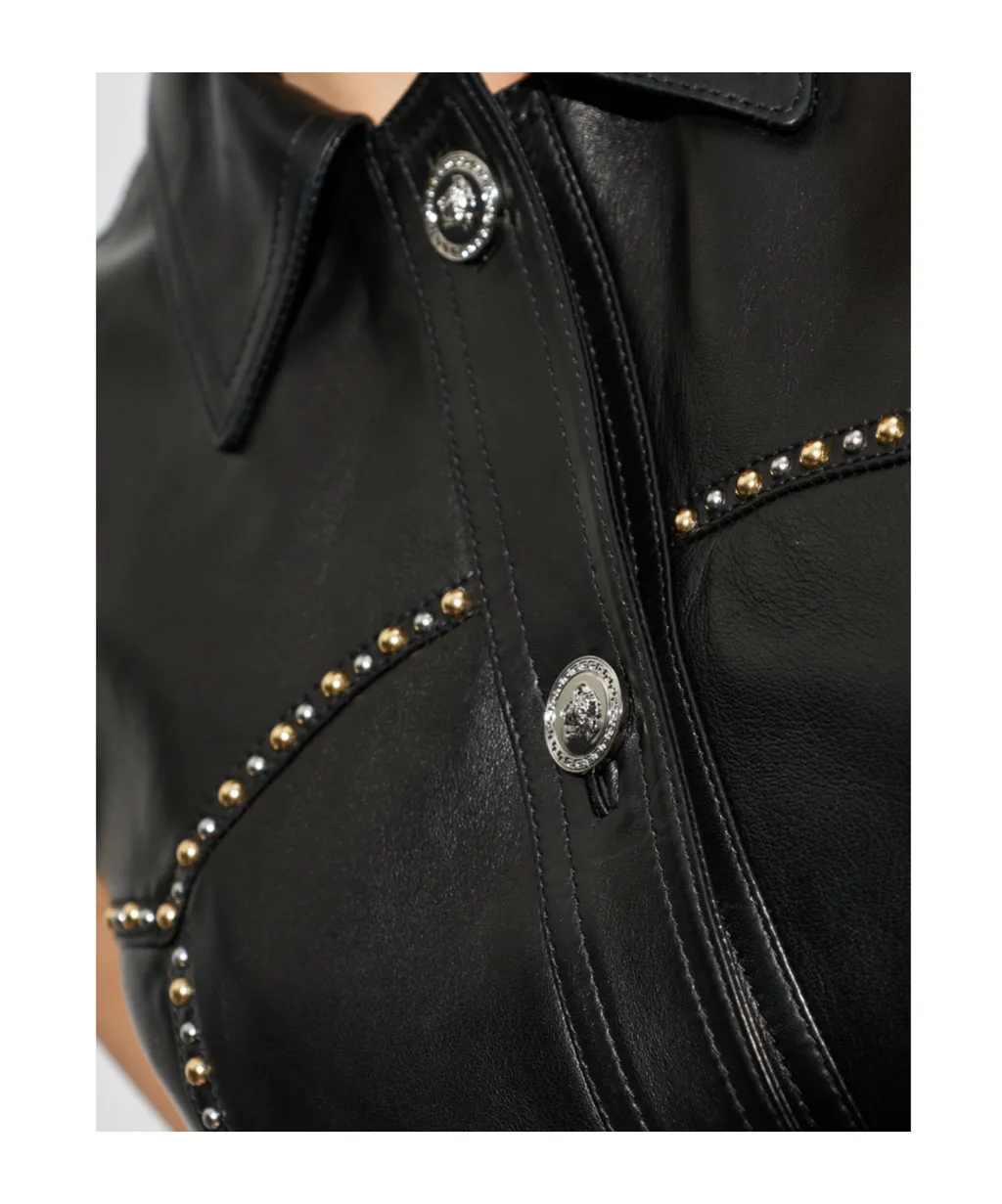 Versace Stud-Embellished Button-Up Gilet