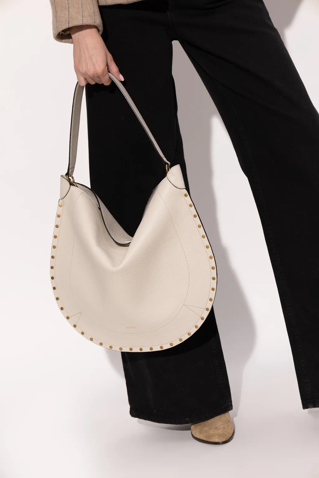 Isabel Marant Logo Printed Stud-Embellished Shoulder Bag