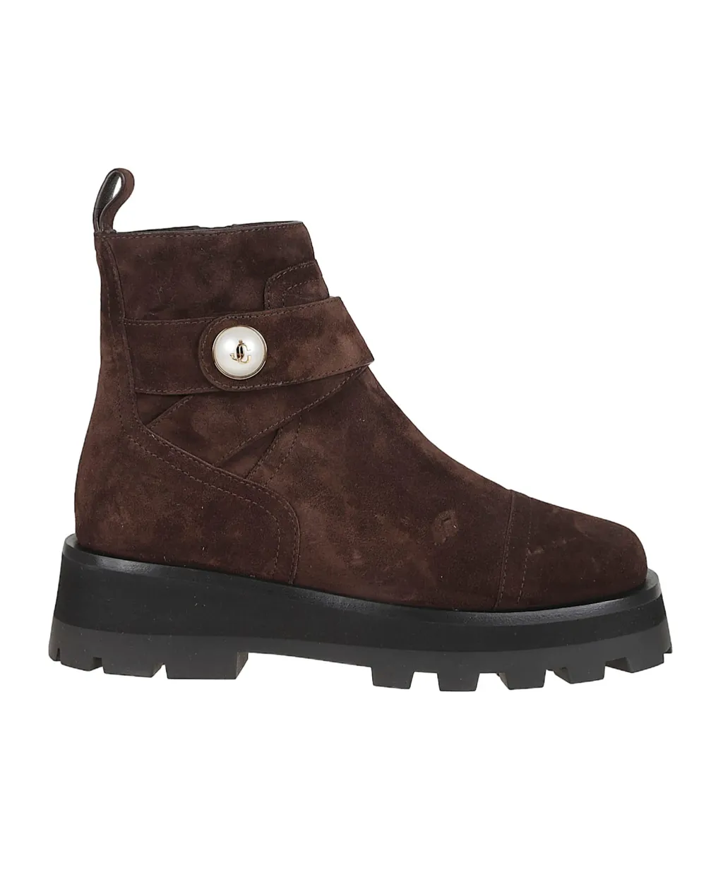 Buckle Calf Suede Boots