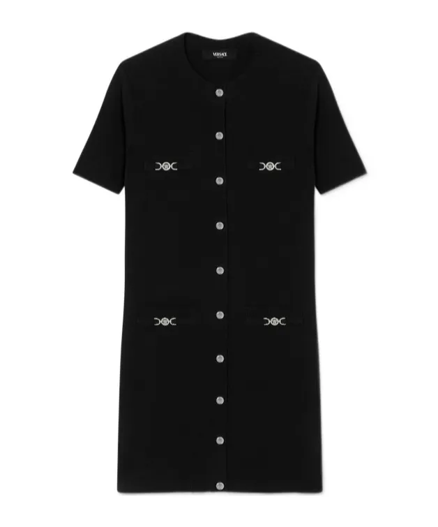 Versace Crewneck Knitted Shirt Dress