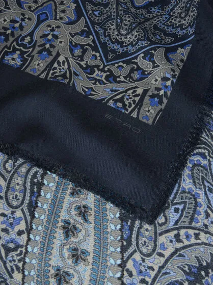 Etro Paisley And Check Motif Scarf