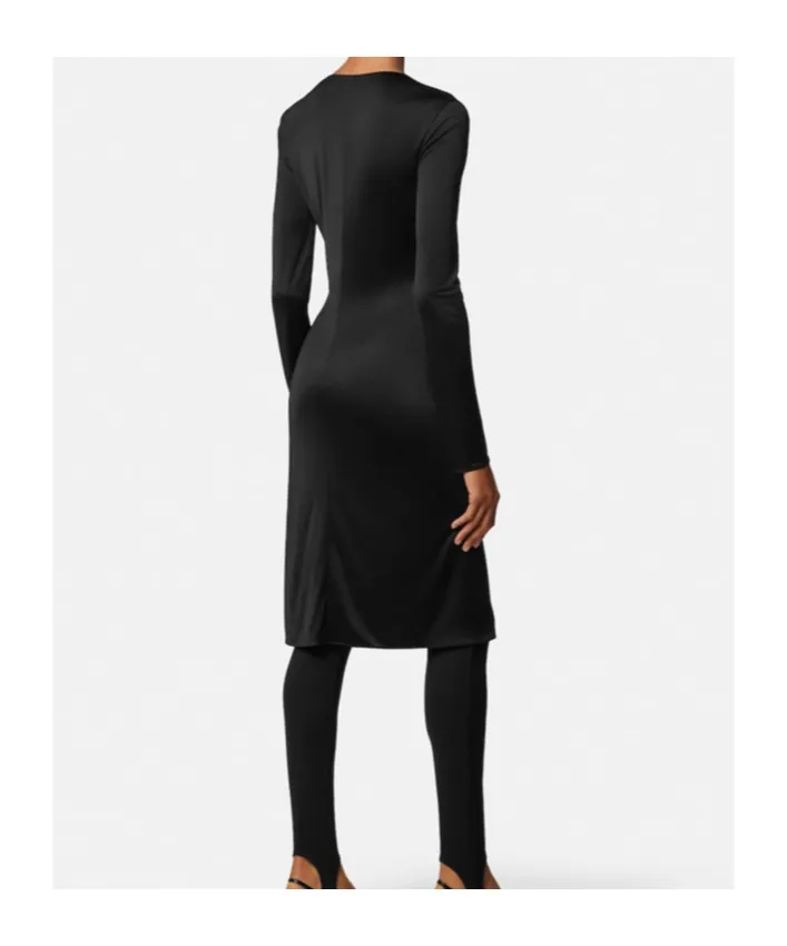 Versace V-Neck Long-Sleeved Draped Dress