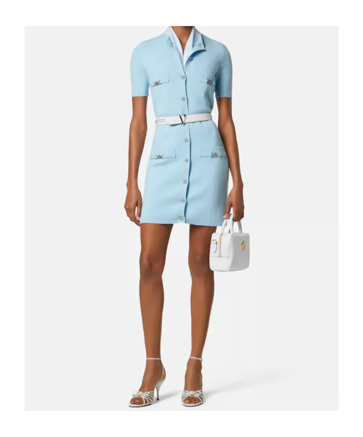 Versace Crewneck Knitted Shirt Dress