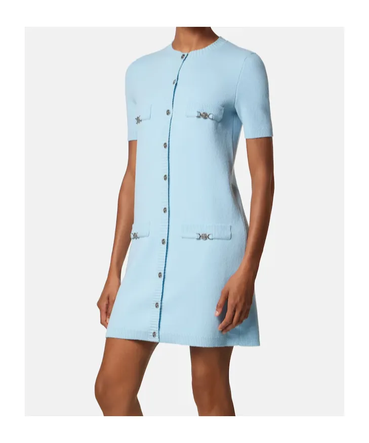Versace Crewneck Knitted Shirt Dress
