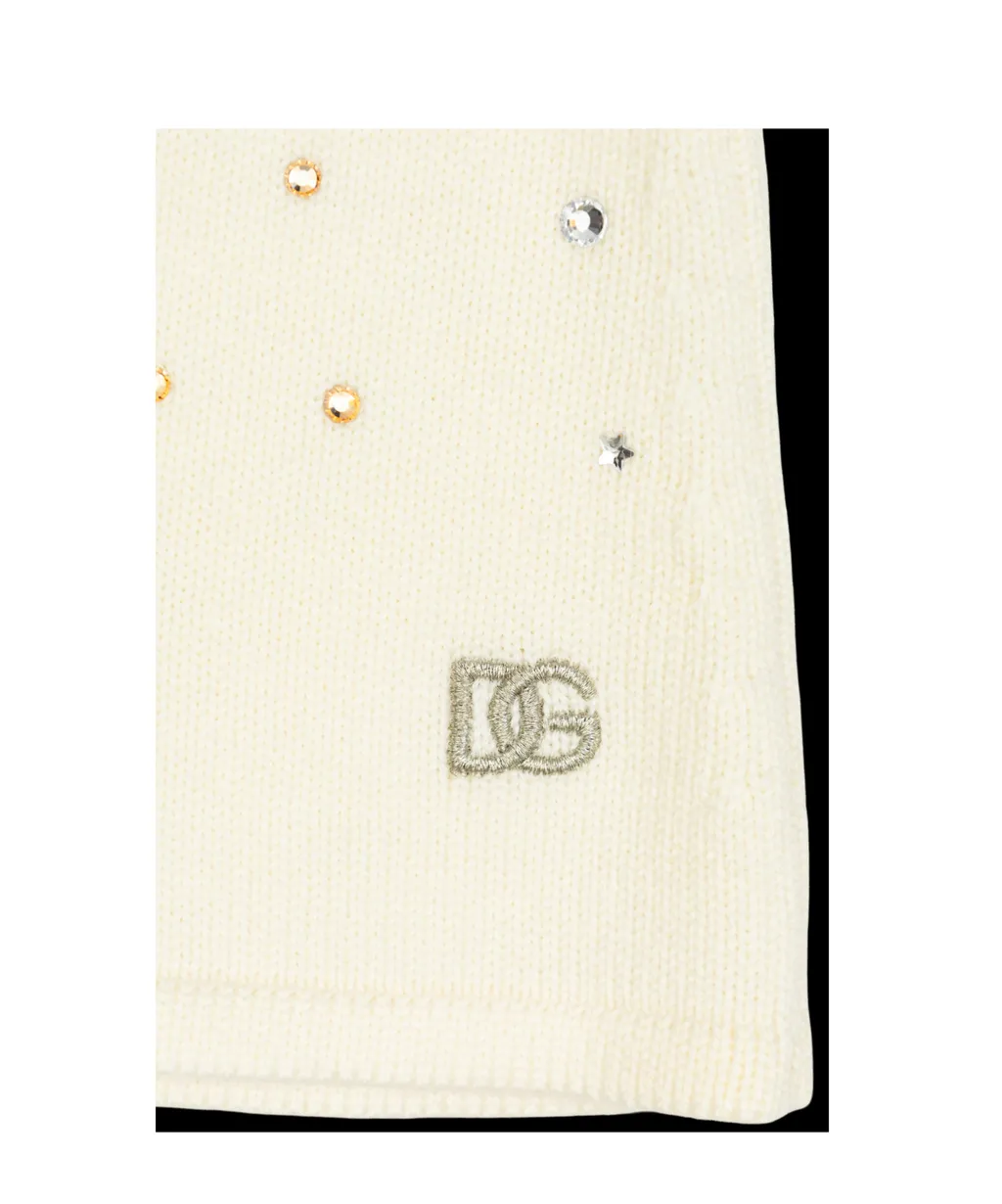 Dolce & Gabbana Kids Embellished Knitted Mini Skirt