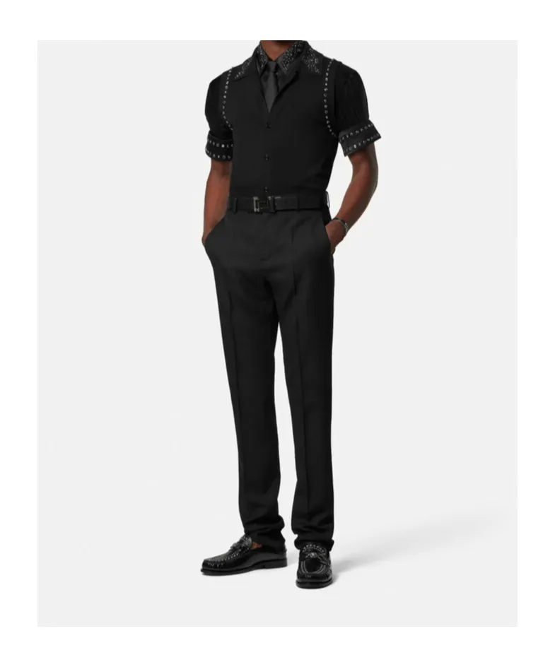 Versace Embellished Sleeveless Knitted Top