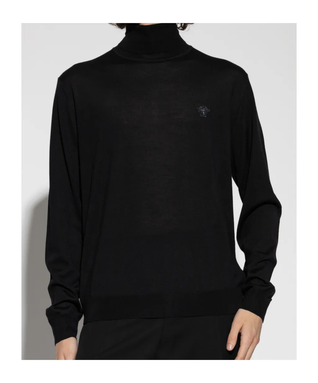 Versace Medusa Embroidered Turtleneck Jumper