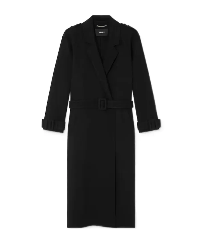 Versace Double Breasted Belted Coat