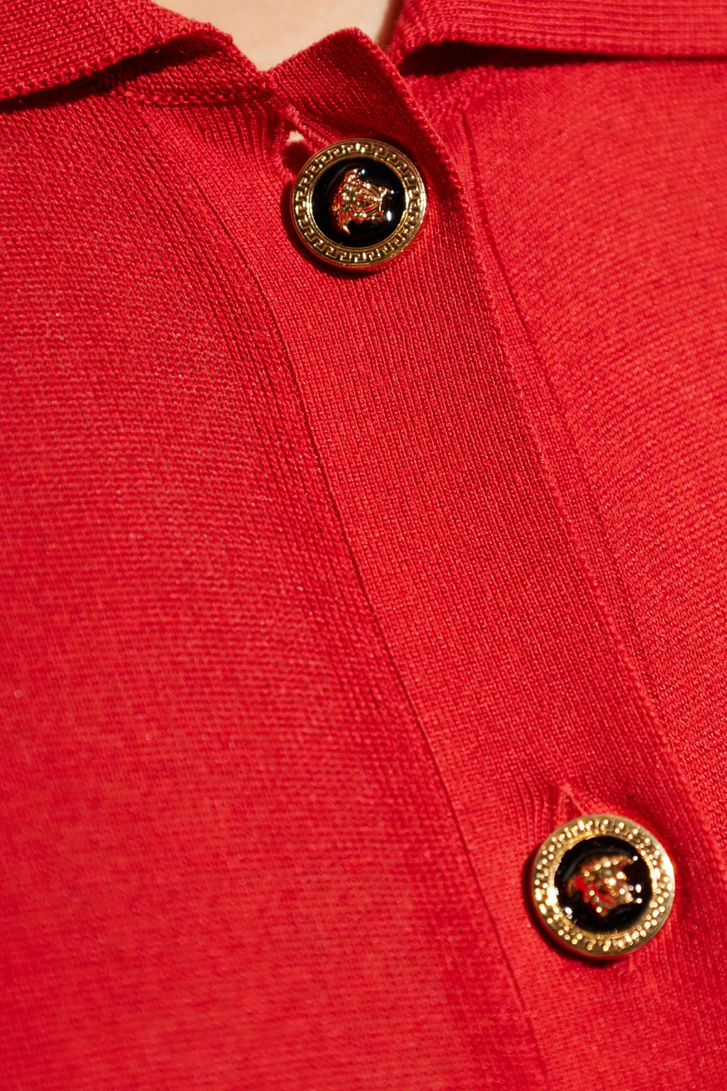 Versace Logo-Patch Polo Cardigan