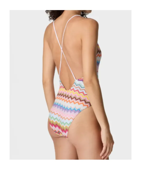 Missoni Pixel-Effect Zigzag Pattern One-Piece Swimsuit