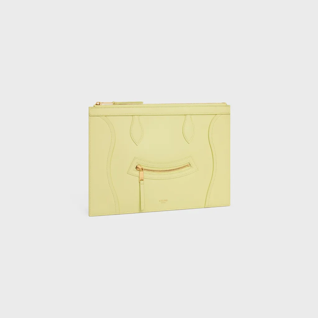 Medium Pouch In Glossy Calfskin