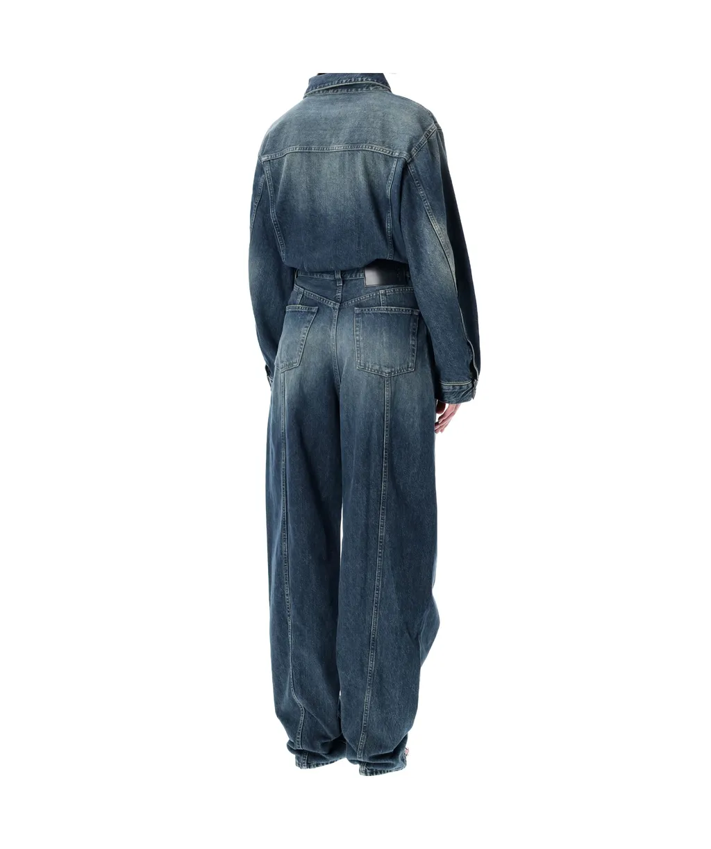 Haikure Denim Long-Sleeved Jumpsuit
