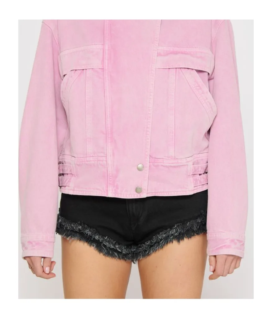 Eneidala Frayed-Hem Denim Short