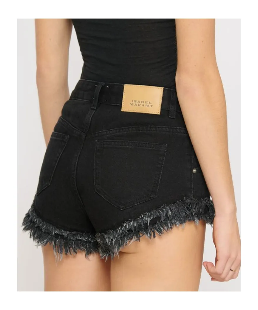 Eneidala Frayed-Hem Denim Short
